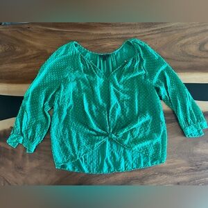 J. Crew Vibrant green silk and cotton Blouse